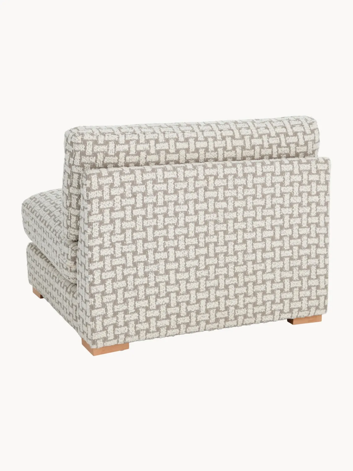 Outlet Ellos Home Fauteuil lounge en bouclette Stories Tissu beige, blanc