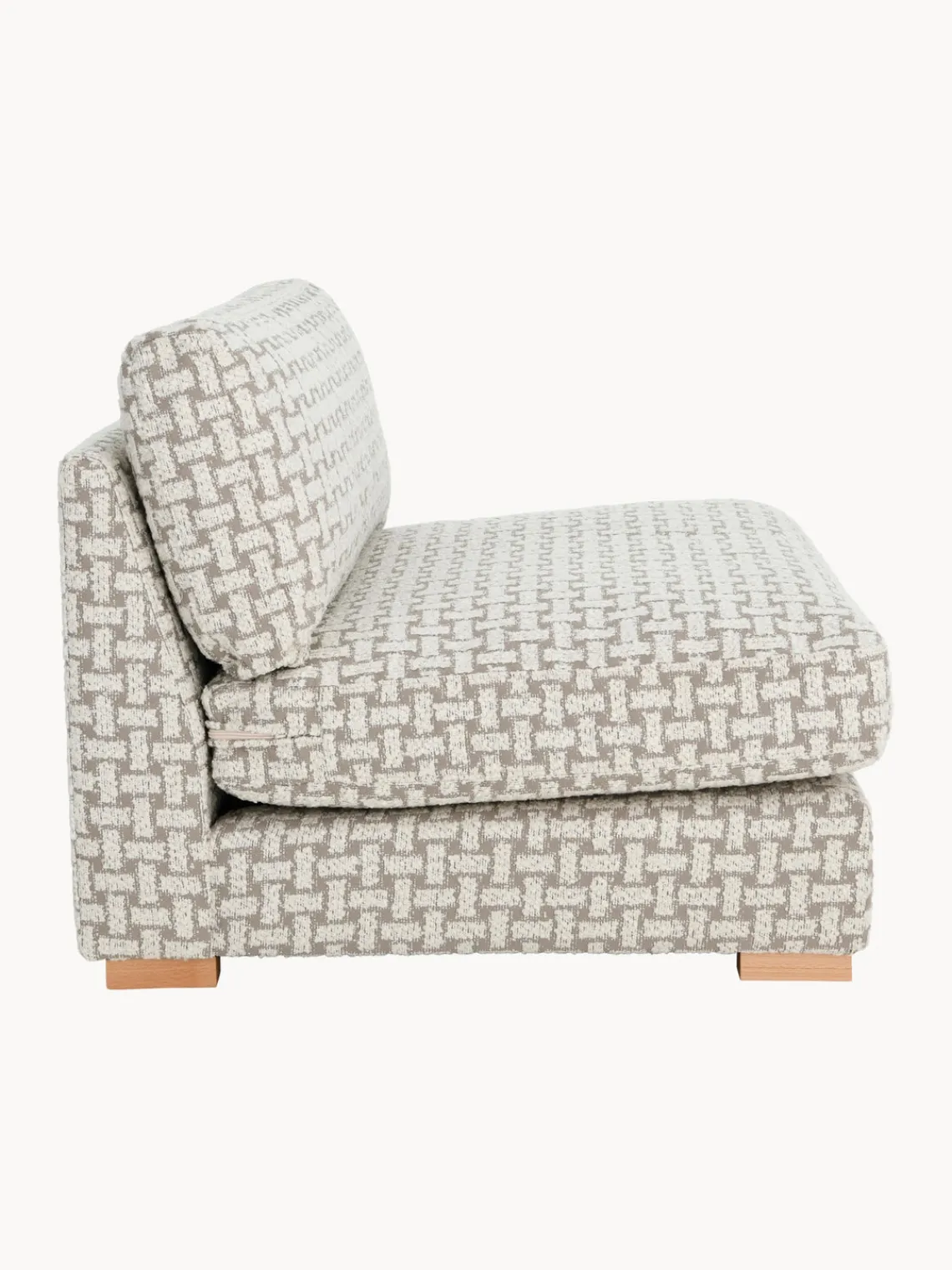 Outlet Ellos Home Fauteuil lounge en bouclette Stories Tissu beige, blanc