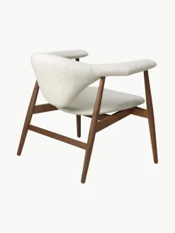 Best GUBI Fauteuil lounge en noyer Masculo Tissu blanc cassé, bois de noyer