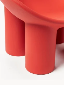 Online Driade Fauteuil lounge en plastique Roly Poly Rouge corail