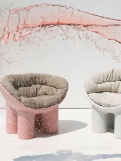 Outlet Driade Fauteuil lounge en plastique Roly Poly Blanc crème