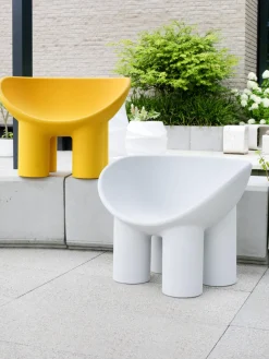Outlet Driade Fauteuil lounge en plastique Roly Poly Blanc crème