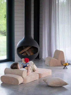 Discount Wigiwama Fauteuil pliant en velours côtelé pour enfant Sugar Velours côtelé beige