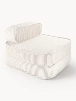 Fashion Wigiwama Fauteuil pliant en velours côtelé pour enfant Sugar Velours côtelé blanc