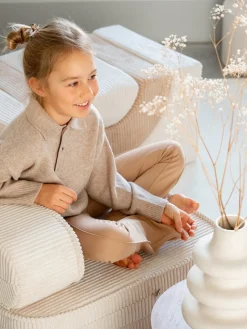 Fashion Wigiwama Fauteuil pliant en velours côtelé pour enfant Sugar Velours côtelé blanc