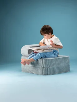 Sale Wigiwama Fauteuil pliant en velours côtelé pour enfant Sugar Velours côtelé bleu ciel
