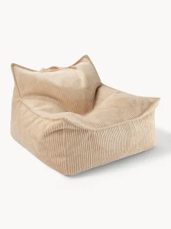 Clearance Wigiwama Fauteuil poire en velours côtelé pour enfant Sugar Velours côtelé beige