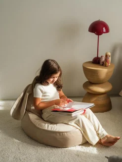 Clearance Wigiwama Fauteuil poire en velours Bunny Velours blanc cassé