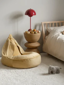 Best Wigiwama Fauteuil poire en velours Bunny Velours jaune moutarde