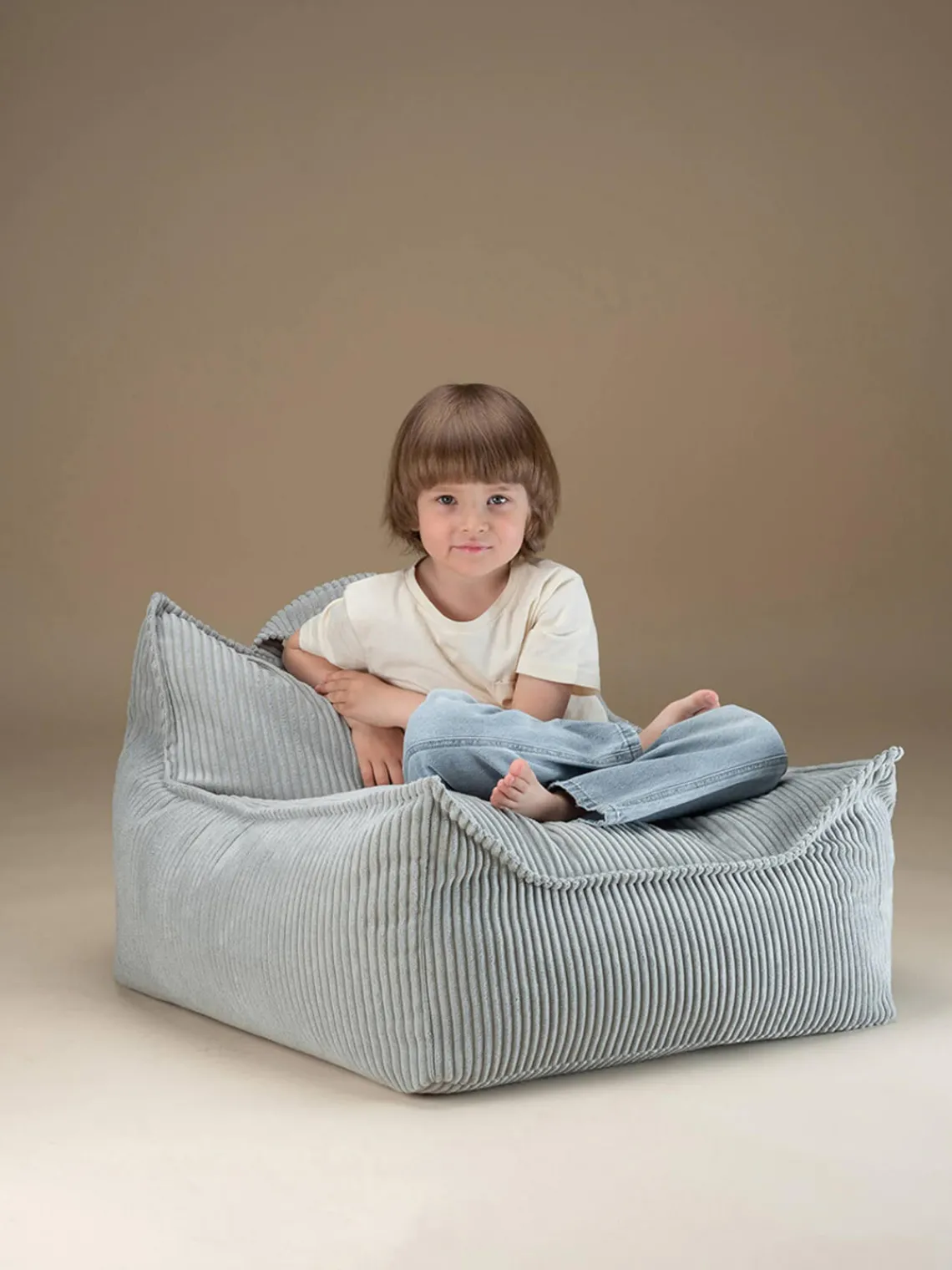 Sale Wigiwama Fauteuil poire pour enfant en velours côtelé Sugar Velours côtelé bleu ciel