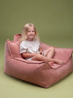 New Wigiwama Fauteuil poire pour enfant en velours côtelé Sugar Velours côtelé vieux rose