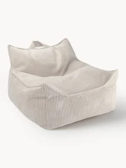 Sale Wigiwama Fauteuil poire pour enfants en velours côtelé Sugar Velours côtelé blanc