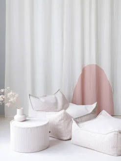Sale Wigiwama Fauteuil poire pour enfants en velours côtelé Sugar Velours côtelé blanc