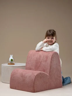 Discount Wigiwama Fauteuil pour enfant en velours côtelé Cloud Velours côtelé vieux rose