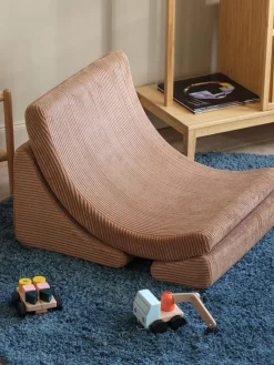 Hot Wigiwama Fauteuil pour enfant en velours côtelé fait main Moon Velours côtelé brun clair