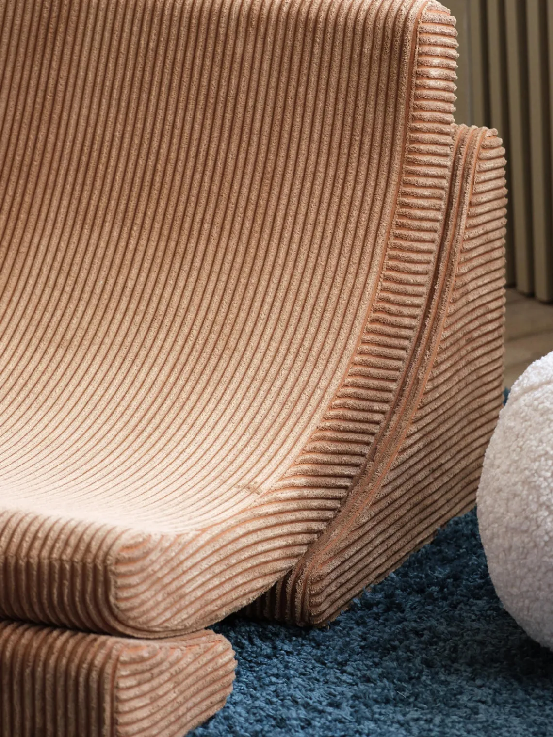 Hot Wigiwama Fauteuil pour enfant en velours côtelé fait main Moon Velours côtelé brun clair