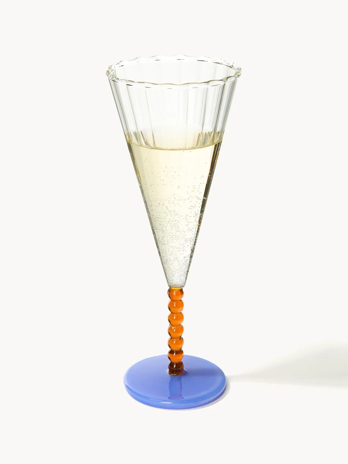 Fashion &k Amsterdam Flûtes à champagne artisanales Perle, 2 pièces