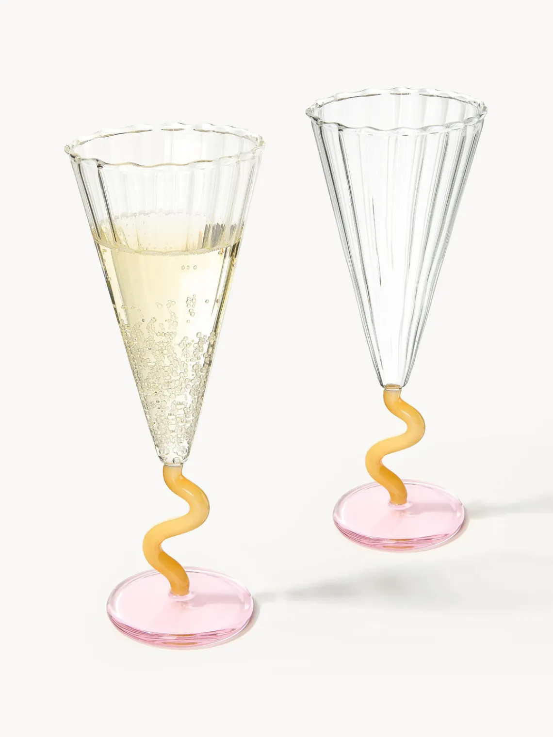 Discount &k Amsterdam Flûtes à champagne artisanales Curve, 2 pièces