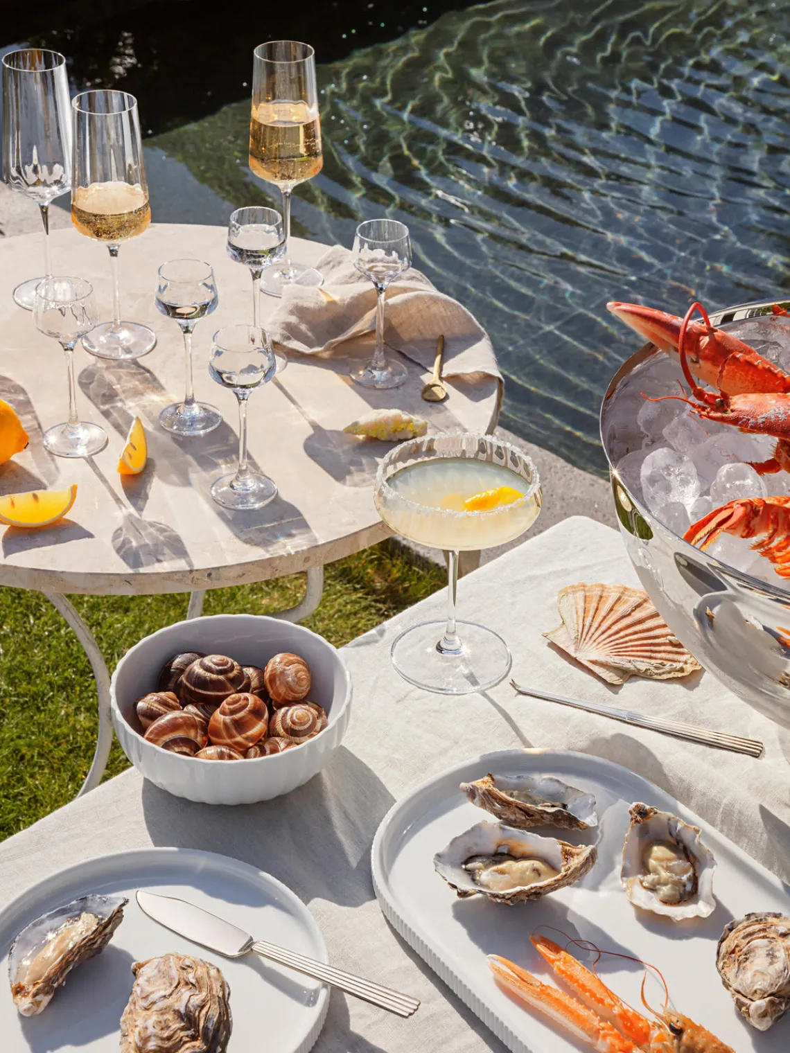Discount GEORG JENSEN Flûtes à champagne en cristal strié Bernadotte, 6 pièces
