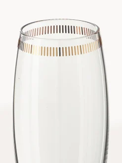 New Armani Casa Flûtes à champagne en cristal doré Dvorak, 6 pièces