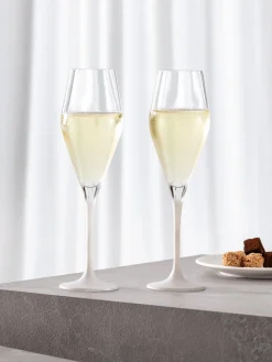 Best Villeroy & Boch Flûtes à champagne en cristal Manufacture Rock, 4 pièces Transparent, blanc
