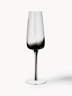 Outlet Broste Copenhagen Flûtes à champagne soufflés bouche Smoke, 4 pièces