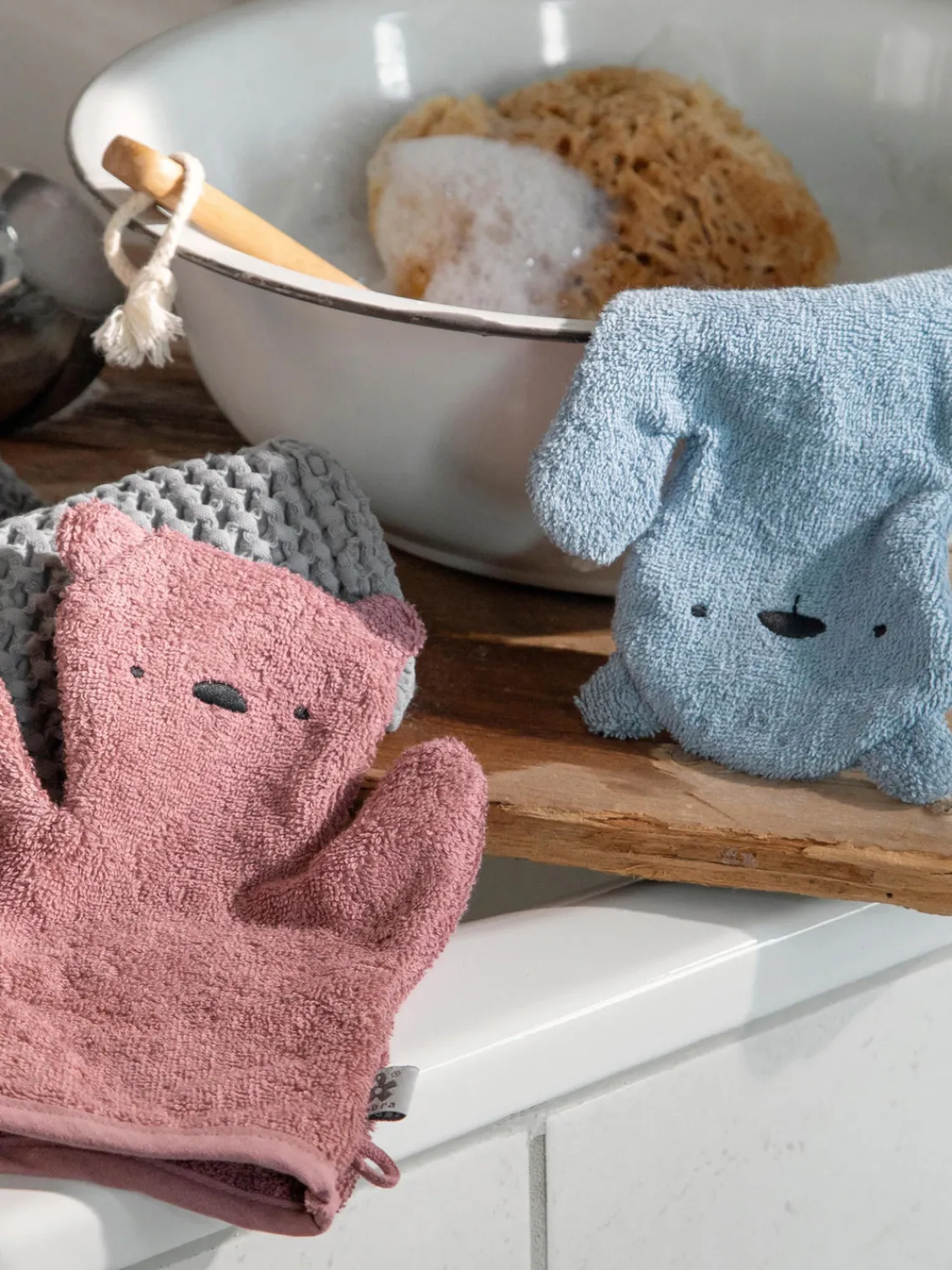 Discount Sebra Gants de bain en éponge Terry, 2 pièces Taupe