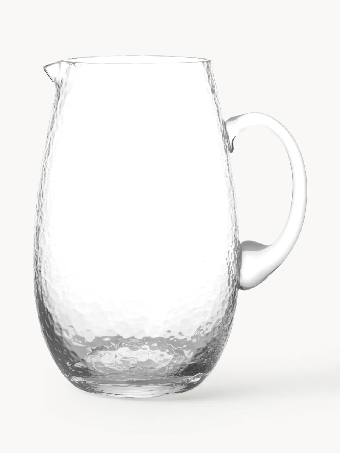 Best Broste Copenhagen Grand pichet soufflé bouche Hammered, 2L Transparent