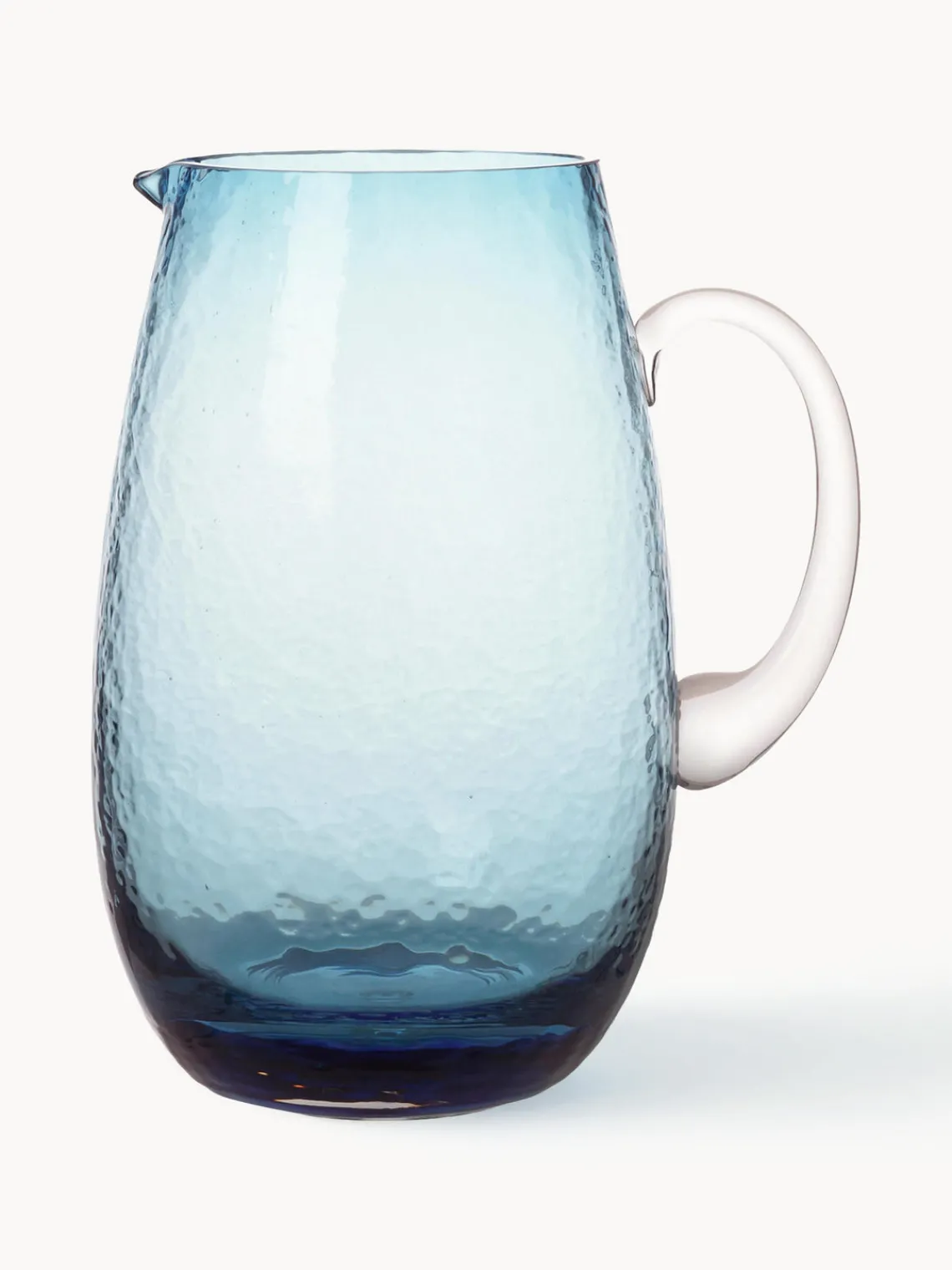 Discount Broste Copenhagen Grand pichet soufflé bouche Hammered, 2 L Bleu, transparent