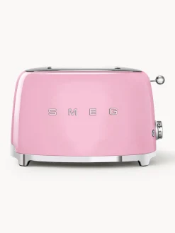 Sale Smeg Grille-pain 2 tranches 50's Style Rose, haute brillance