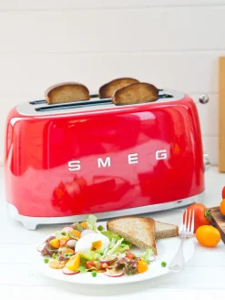Sale Smeg Grille-pain 2 tranches 50's Style Rouge, haute brillance