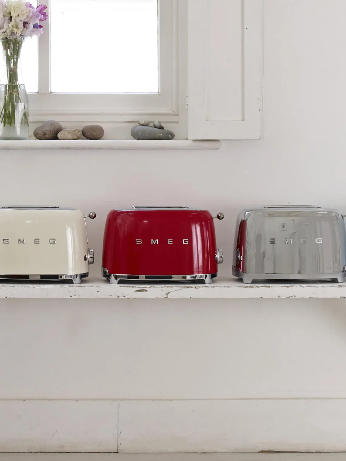 Sale Smeg Grille-pain 2 tranches 50's Style Rouge, haute brillance