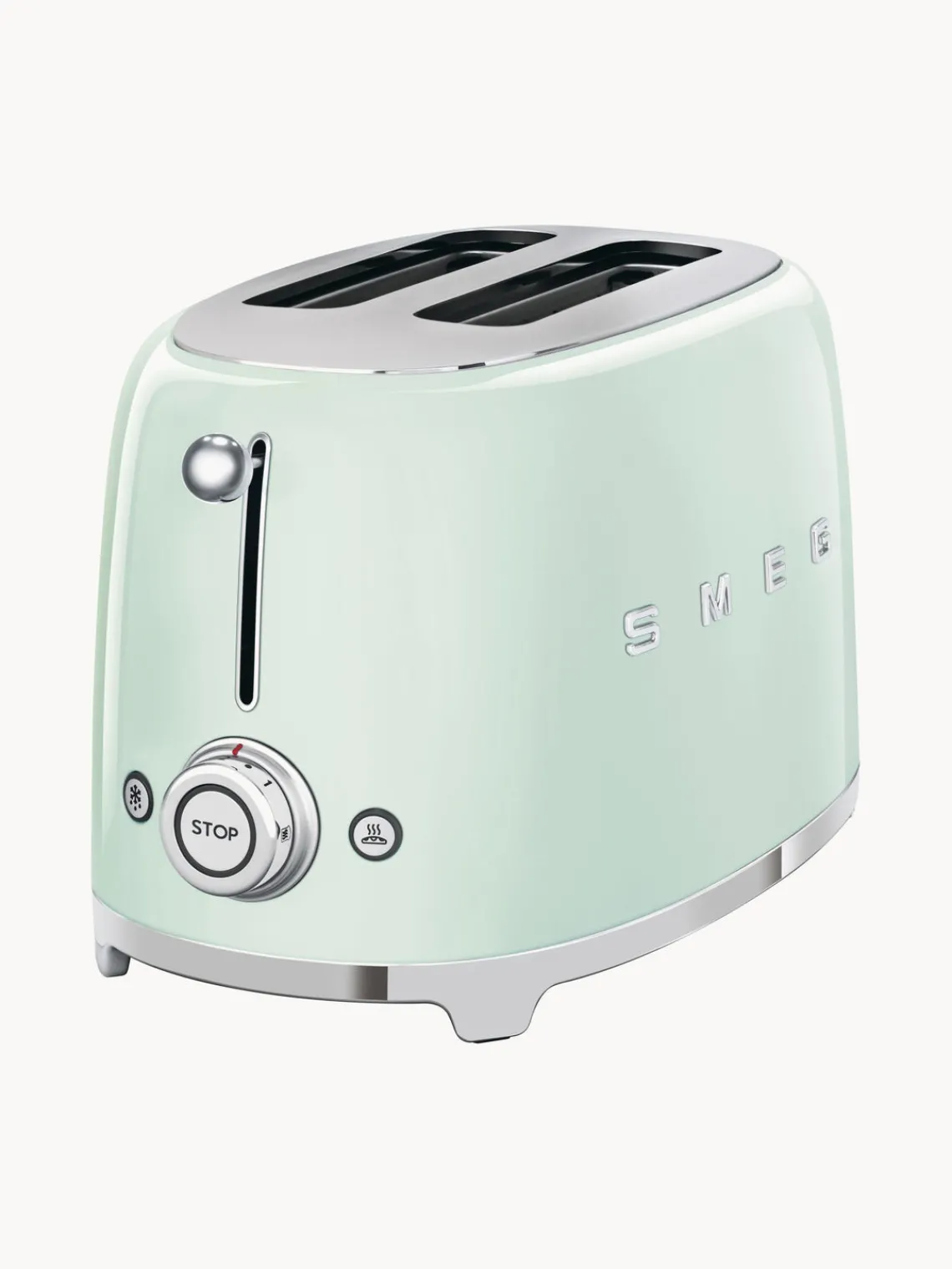 Fashion Smeg Grille-pain 2 tranches 50's Style Vert pastel, haute brillance