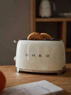 Best Smeg Grille-pain 2 tranches 50's Style Blanc crème, haute brillance