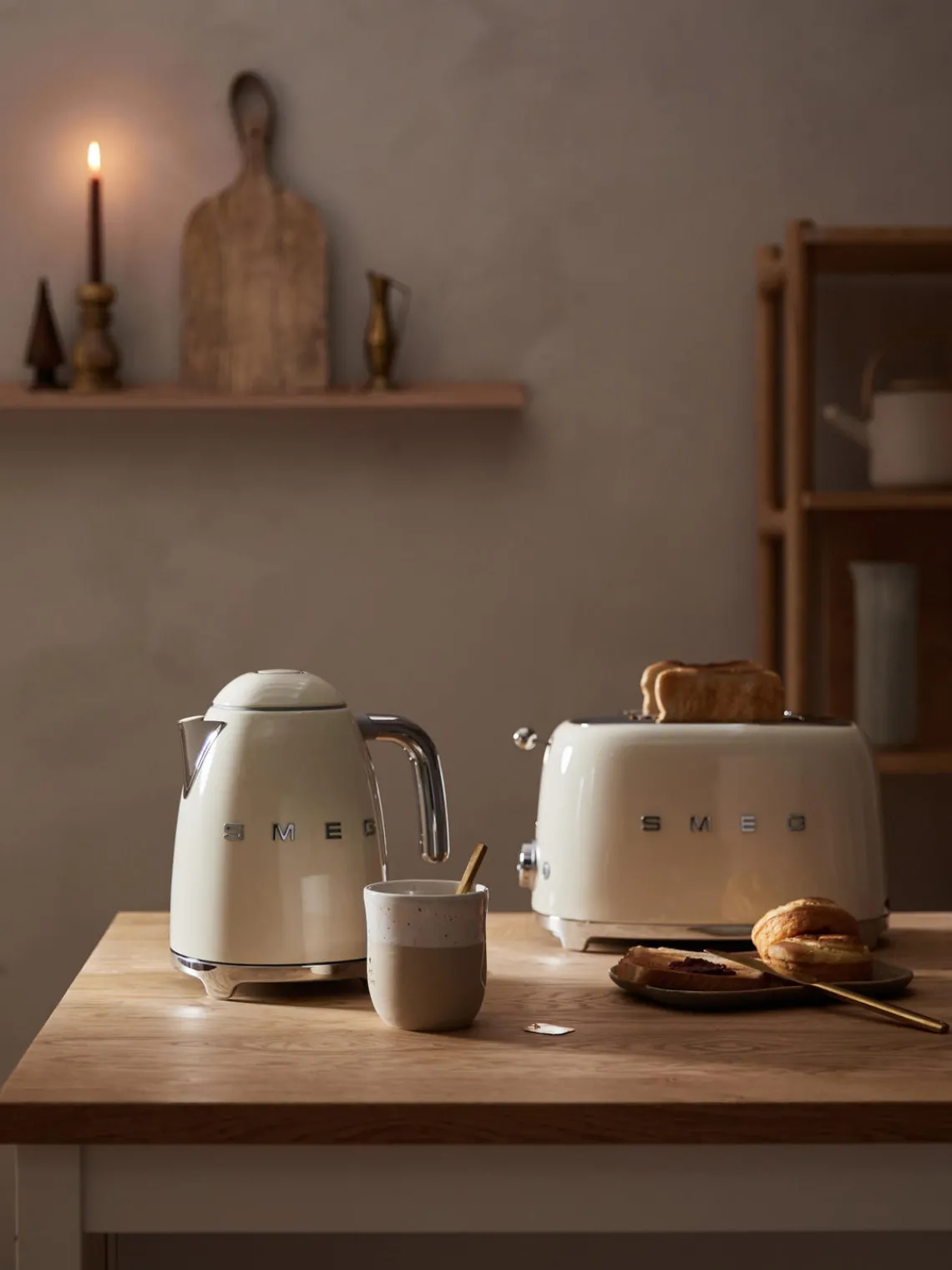 Best Smeg Grille-pain 2 tranches 50's Style Blanc crème, haute brillance