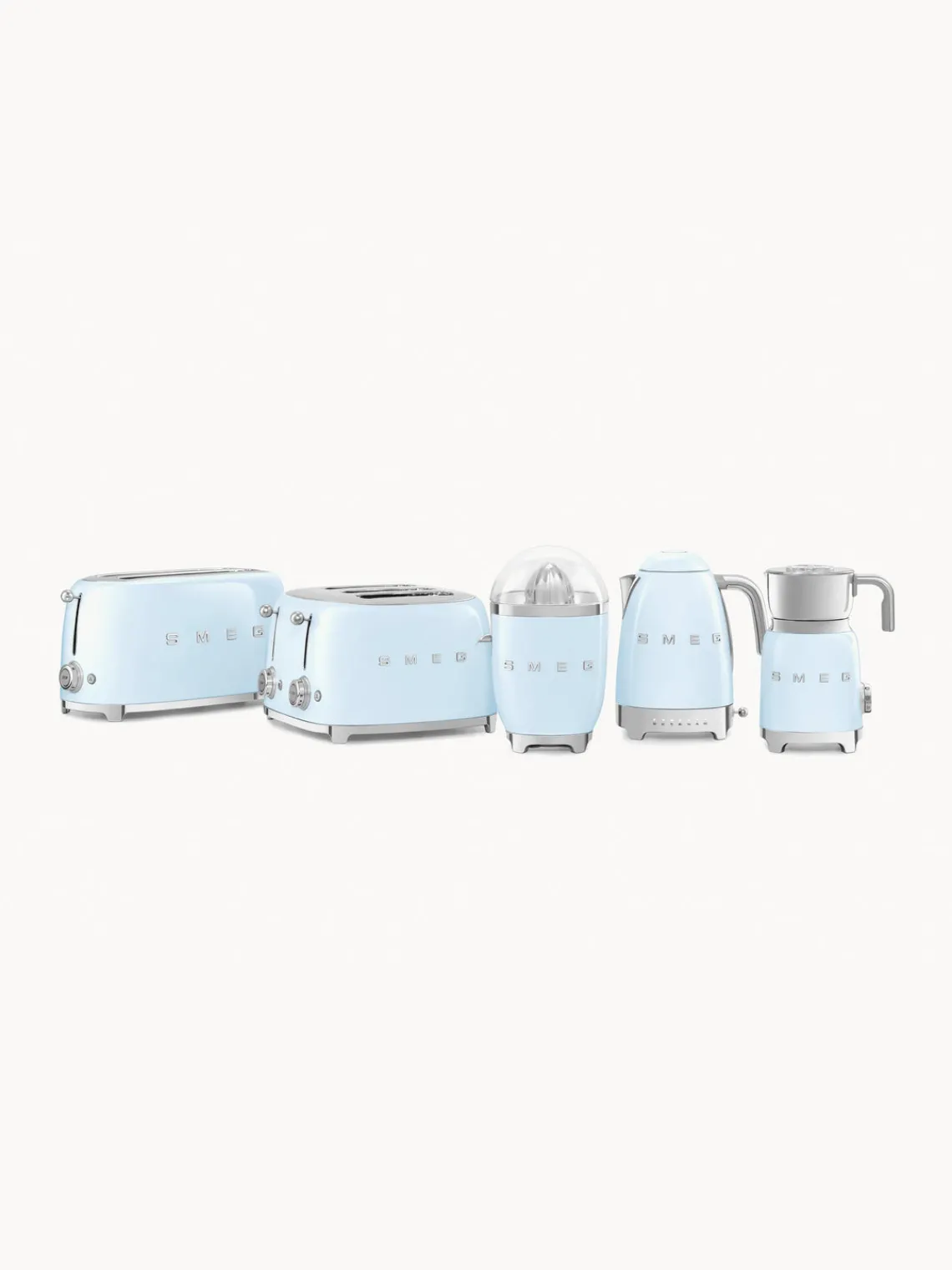 New Smeg Grille-pain 2 tranches 50's Style Bleu ciel, haute brillance