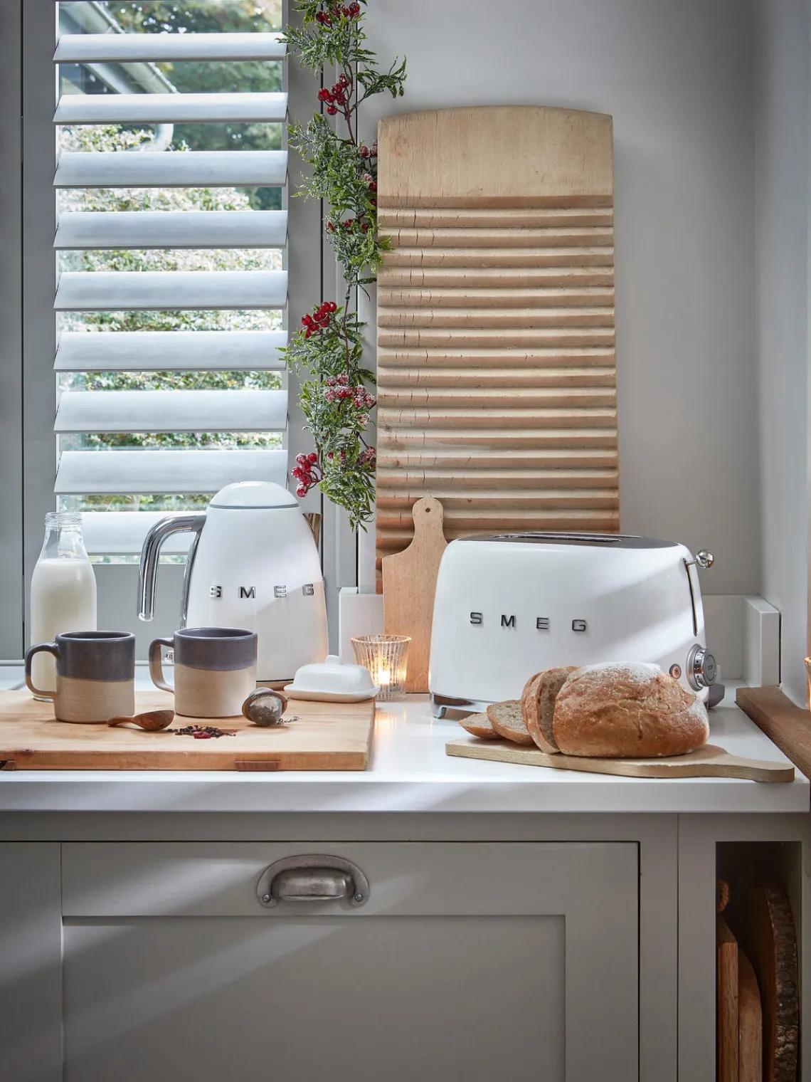 Outlet Smeg Grille-pain 2 tranches 50's Style Blanc, mat