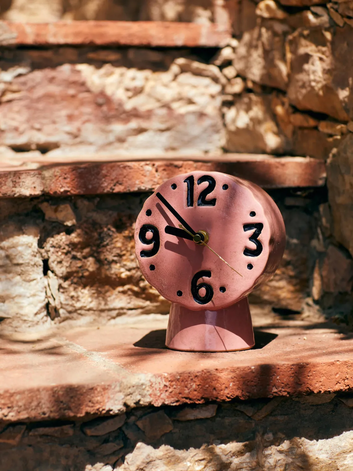 Discount HKLIVING Horloge à poser peints à la main en céramique Retro