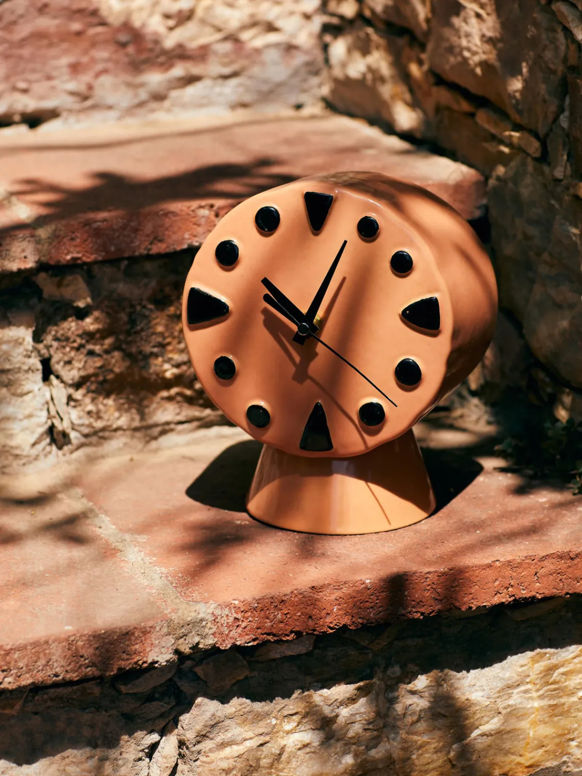 Sale HKLIVING Horloge à poser peints à la main en céramique Retro