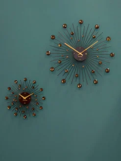 Hot Karlsson Horloge murale Sunburst Noir