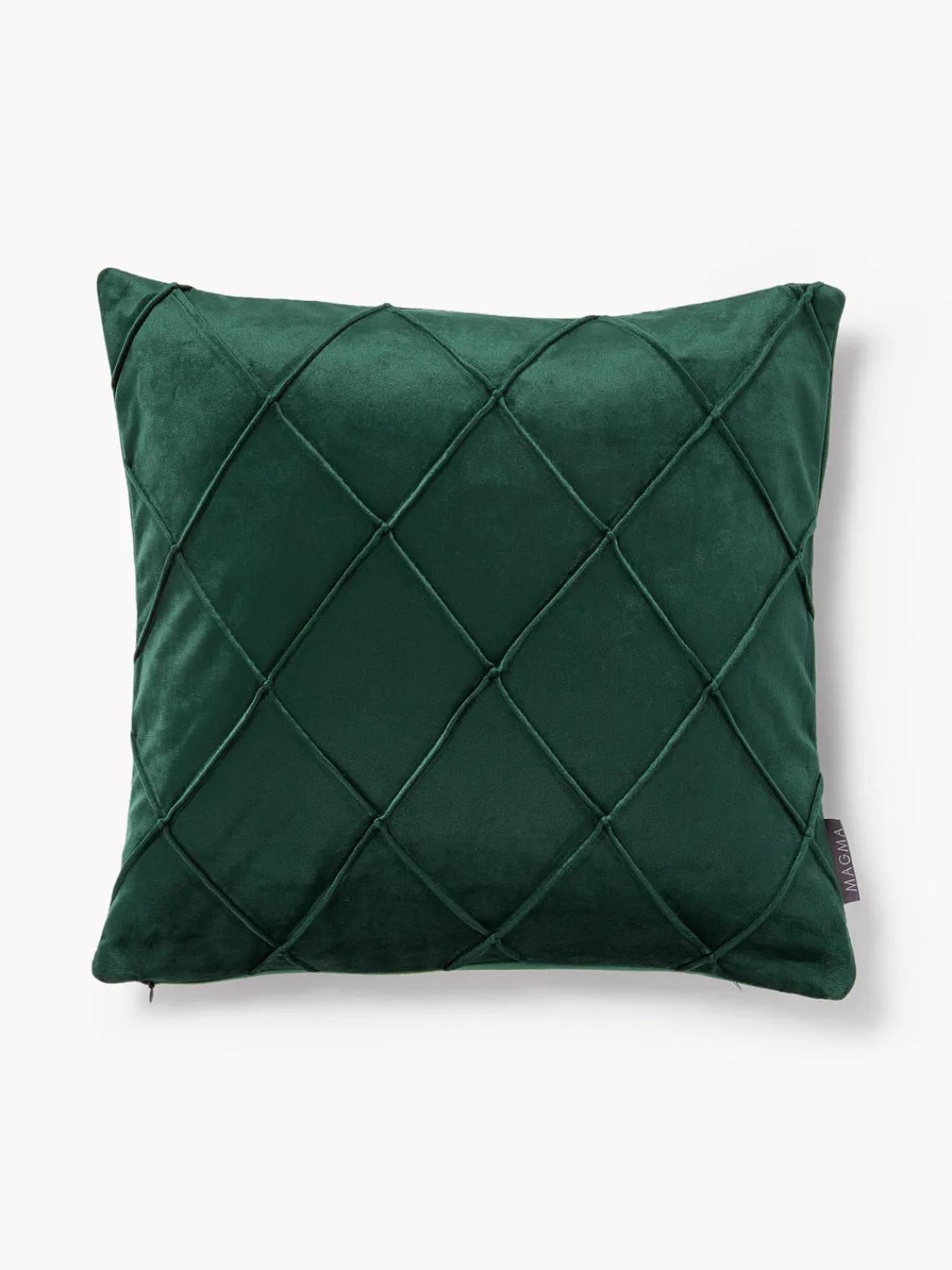 Hot Magma Housse de coussin 40x40 en velours à relief Nobless Vert foncé