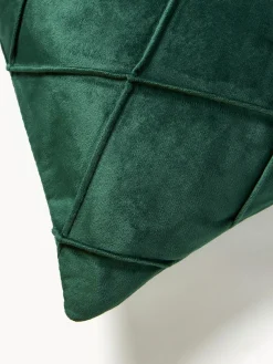 Hot Magma Housse de coussin 40x40 en velours à relief Nobless Vert foncé
