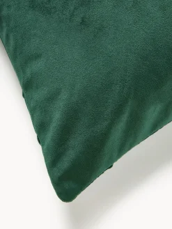 Hot Magma Housse de coussin 40x40 en velours à relief Nobless Vert foncé