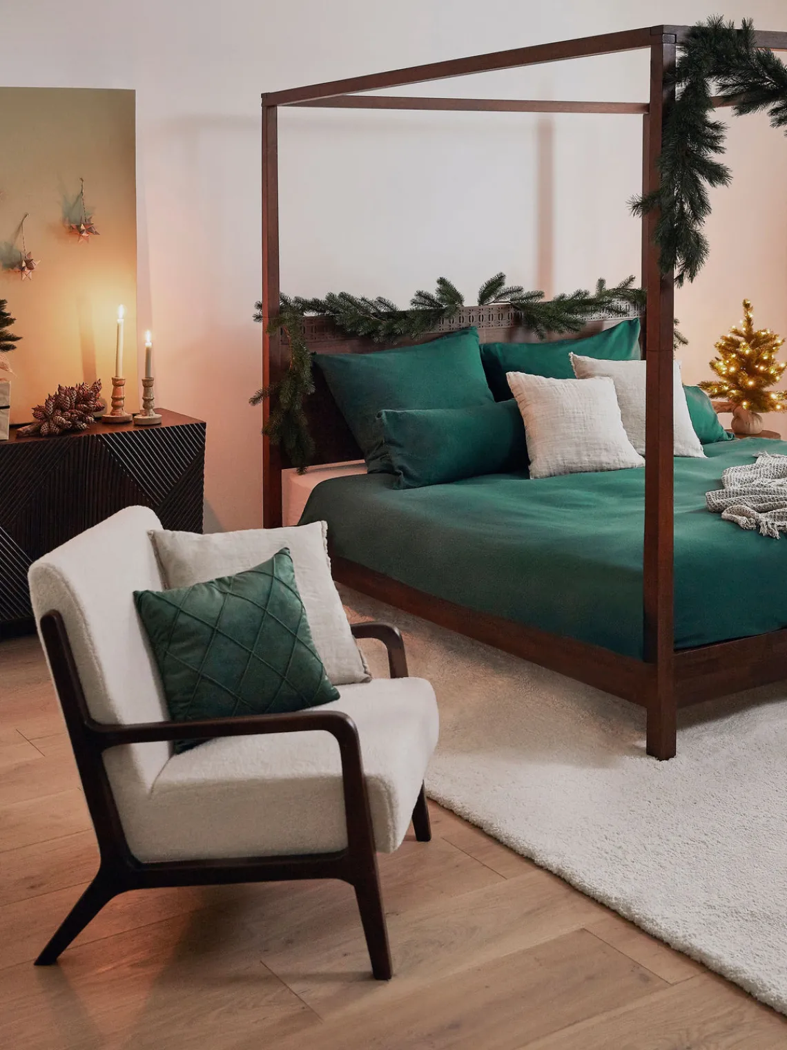 Hot Magma Housse de coussin 40x40 en velours à relief Nobless Vert foncé