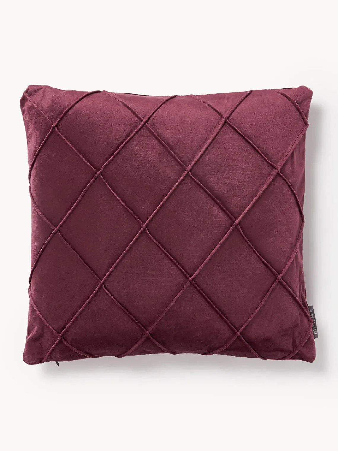 Hot Magma Housse de coussin 40x40 en velours à relief Nobless Lie de vin