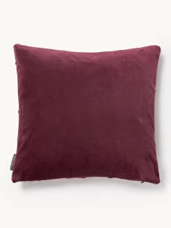 Hot Magma Housse de coussin 40x40 en velours à relief Nobless Lie de vin