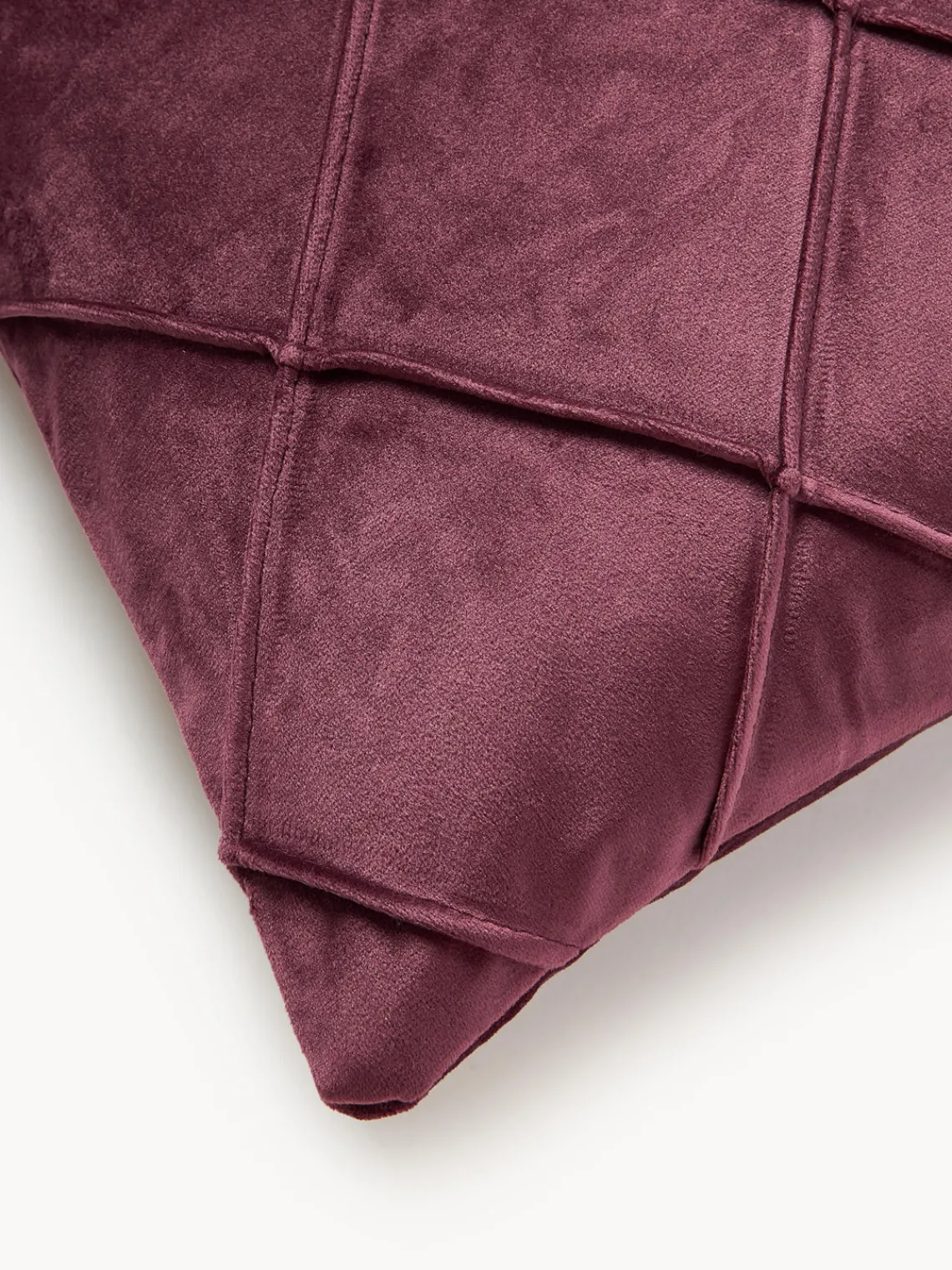 Hot Magma Housse de coussin 40x40 en velours à relief Nobless Lie de vin