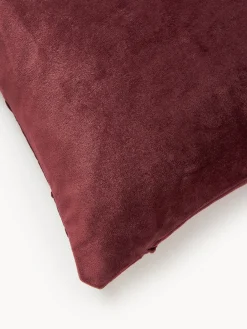 Hot Magma Housse de coussin 40x40 en velours à relief Nobless Lie de vin