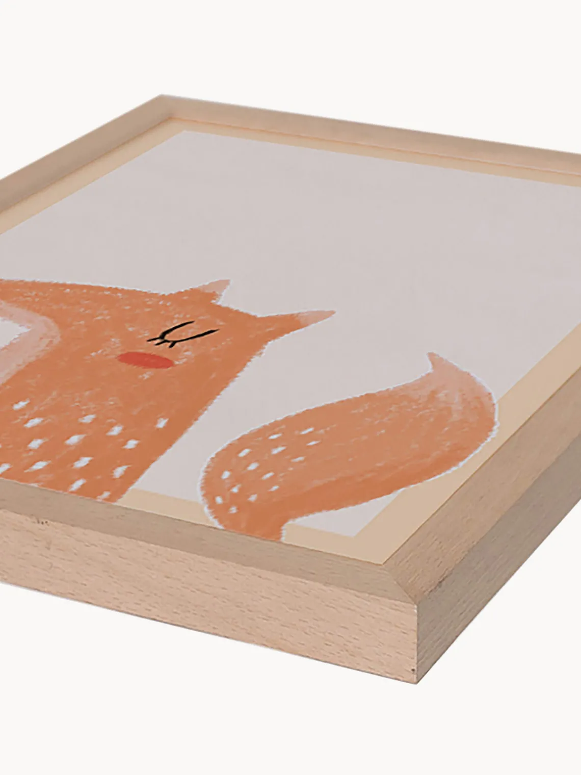 Hot Any Image Impression numérique encadrée The Fox Bois clair, orange