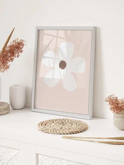 Hot Any Image Impression numérique encadrée blanc Flower